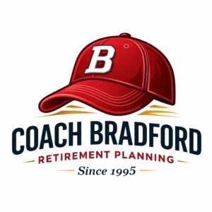 Logo of Coach Bradford Retirement Planning with a red cap and bold text.