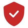 Red shield with black checkmark